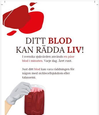 Ditt blod kan rädda liv - infobroschyr sicklecellanemi o tallassemi