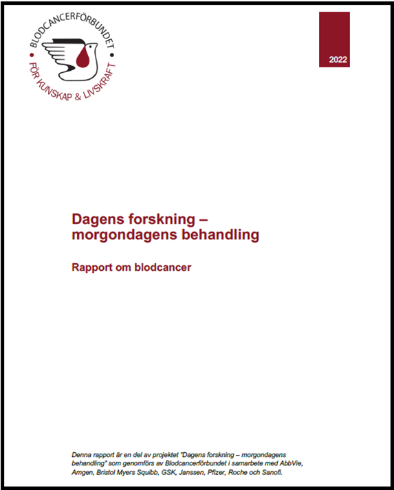 omslag Rapport om blodcancer 2022 DFMB
