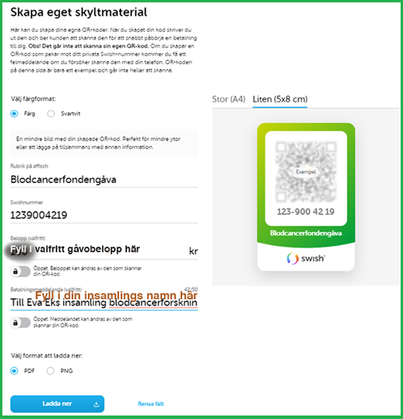 swish personlig QR kod