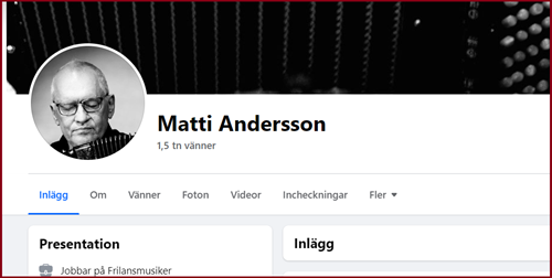 Matti Andersson facebookprofil