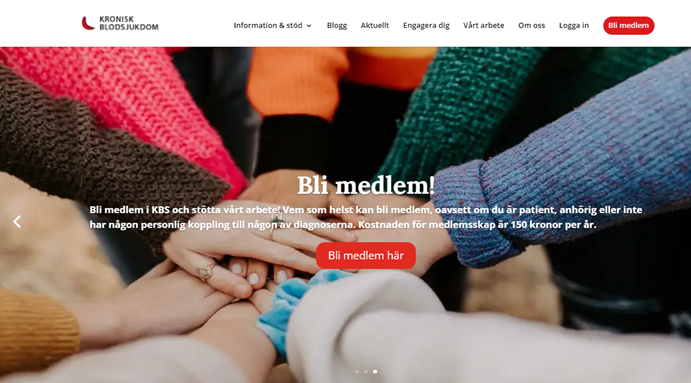 Kronisk blodsjukdoms hemsida startbild